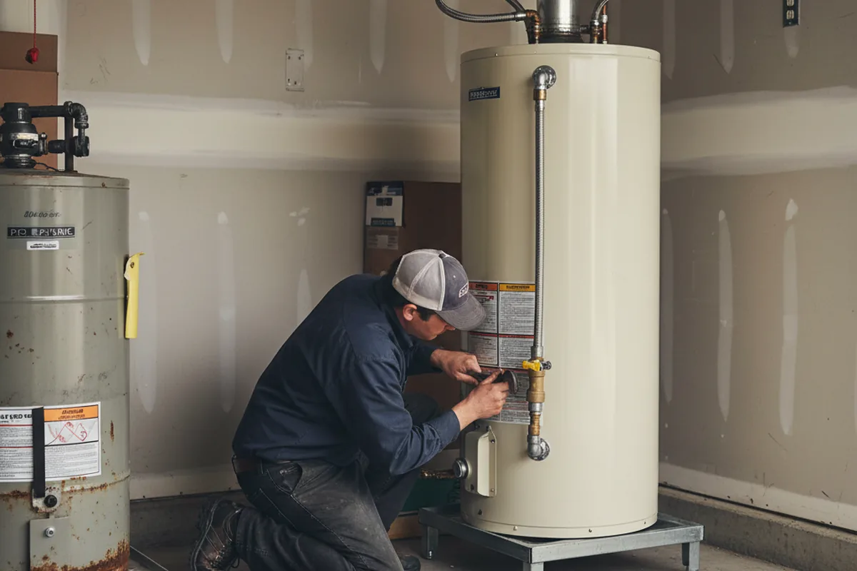 Water heater and shutoff valve replacement in Marland
